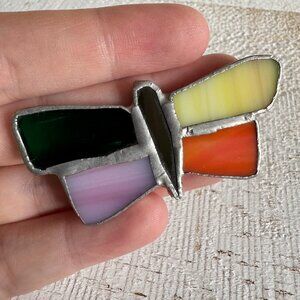 Small Stained Glass Butterfly Brooch